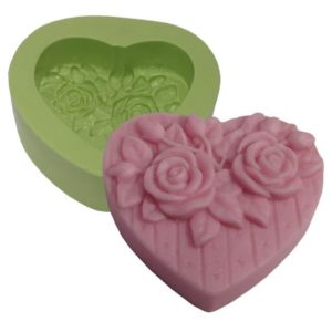 Molde Coração Médio com Rosas
