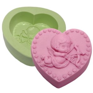 Forma de Silicone Coração Cupido