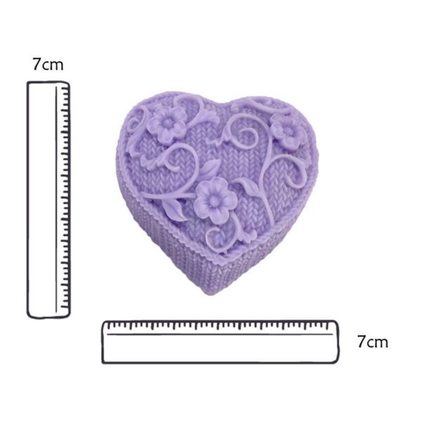 Forma de Silicone Coração de Crochê e Flores - Image 2