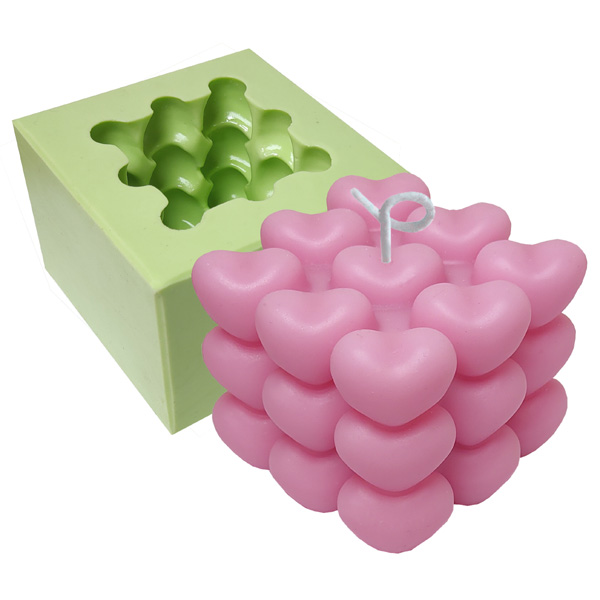 Molde Cubo Coração Grande